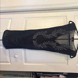 Richmond Black Mini Dress with Silver Accents